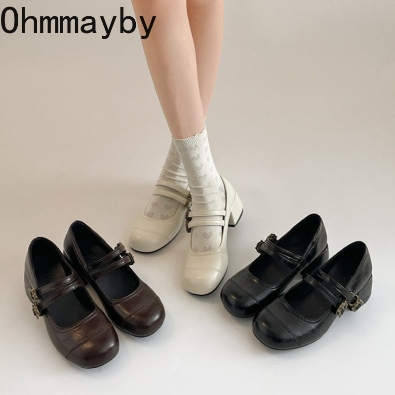 Vintage Fashion Online - Vintage Kalın Topuklu Kadın Mary Jane