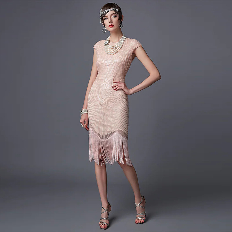 Vintage Fashion Dresses - 1920'ler Gatsby Saçaklı Flapper Elbisesi Vintage