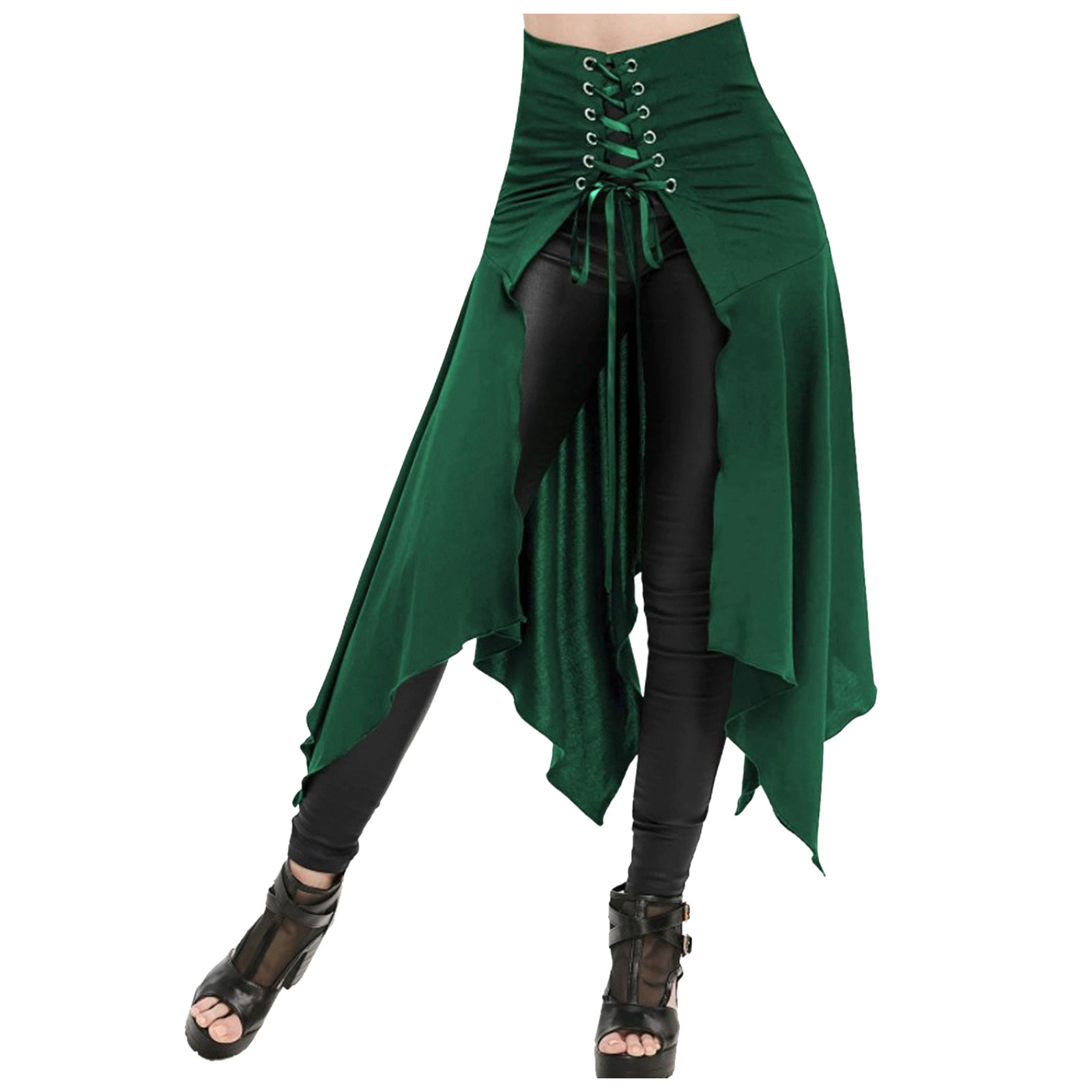 Vintage Fashion Dresses - Gotik Etek Siyah Ortaçağ Vintage Yüksek